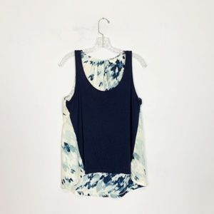 Anthropologie | watercolor hi low hem tank top S